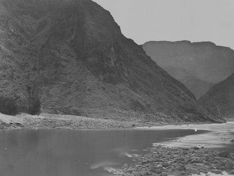 Grand Canyon-looking below mouth of Diamond River-Colorado River-1871 Black Ornate Wood Framed Art Print with Double Matting by OSullivan, Timothy H