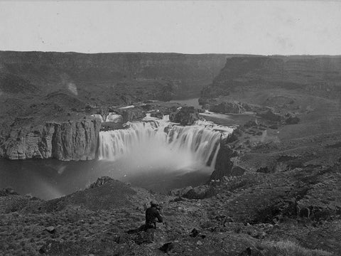 Shoshone Falls-Idaho Black Ornate Wood Framed Art Print with Double Matting by OSullivan, Timothy H