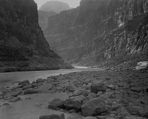 Colorado River-mouth of Kanab Wash-looking West White Modern Wood Framed Art Print with Double Matting by OSullivan, Timothy H