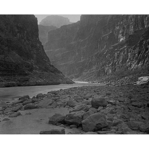 Colorado River-mouth of Kanab Wash-looking West White Modern Wood Framed Art Print by OSullivan, Timothy H