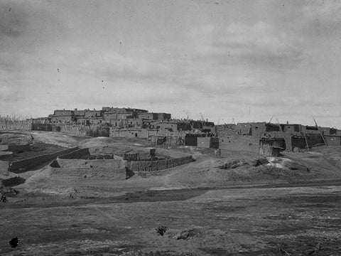 Indian pueblo-Zuni-New Mexico Black Ornate Wood Framed Art Print with Double Matting by OSullivan, Timothy H