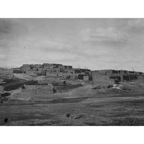 Indian pueblo-Zuni-New Mexico White Modern Wood Framed Art Print by OSullivan, Timothy H