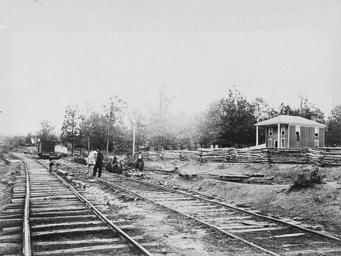 Appomattox Station-Virginia Black Ornate Wood Framed Art Print with Double Matting by OSullivan, Timothy H