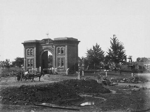 Gateway of Cemetery-Gettysburg Black Ornate Wood Framed Art Print with Double Matting by OSullivan, Timothy H