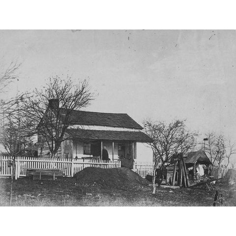 Head Quarters of Major General George G. Meade during the battle of Gettysburg Black Modern Wood Framed Art Print with Double Matting by OSullivan, Timothy H