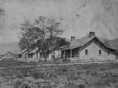 Officers Quarters-Camp Halleck-Nevada Black Ornate Wood Framed Art Print with Double Matting by OSullivan, Timothy H