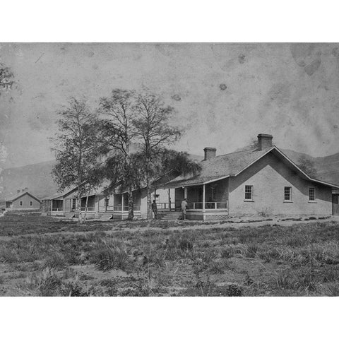 Officers Quarters-Camp Halleck-Nevada Black Modern Wood Framed Art Print with Double Matting by OSullivan, Timothy H