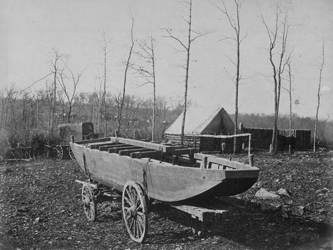 Pontoon Boat-Brandy Station-Virginia White Modern Wood Framed Art Print with Double Matting by OSullivan, Timothy H