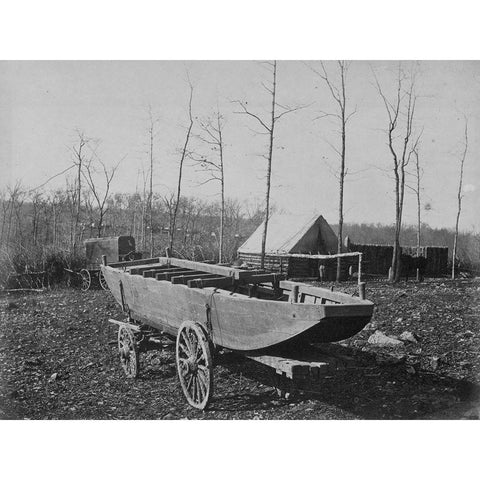 Pontoon Boat-Brandy Station-Virginia Gold Ornate Wood Framed Art Print with Double Matting by OSullivan, Timothy H