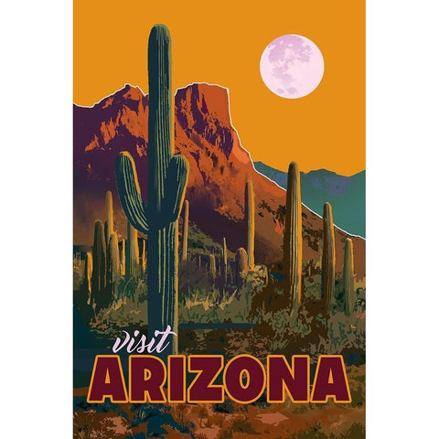 Arizona Black Modern Wood Framed Art Print with Double Matting by East Coast Licensing