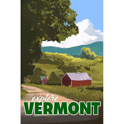 Vermont Black Modern Wood Framed Art Print with Double Matting by East Coast Licensing