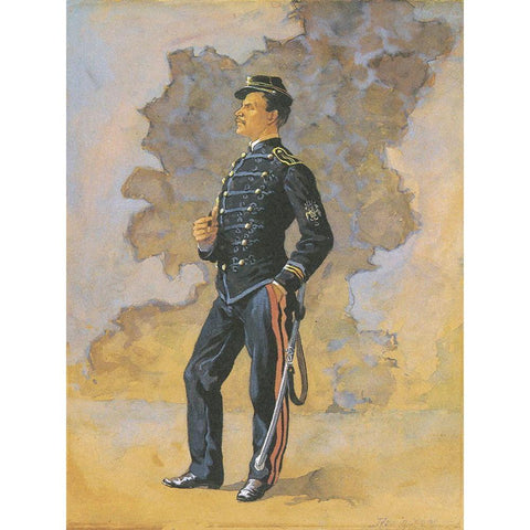 Lieutenant-Engineer Battalion-Mexican Army Gold Ornate Wood Framed Art Print with Double Matting by Remington, Frederic