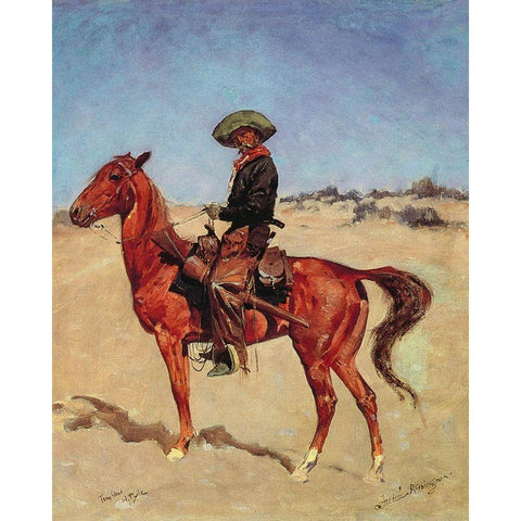 The Puncher  White Modern Wood Framed Art Print by Remington, Frederic