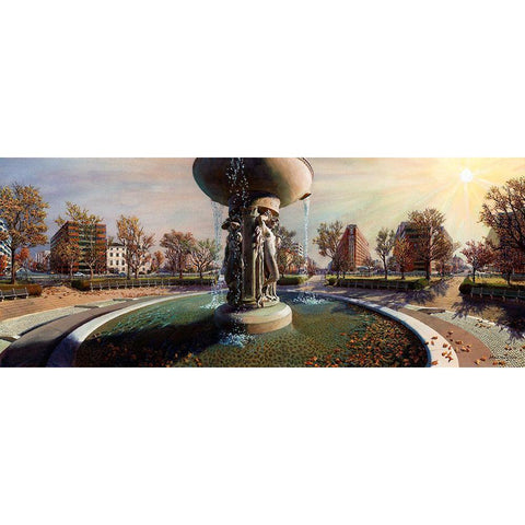 Washington Chronicle II Gold Ornate Wood Framed Art Print with Double Matting by Wang, John Z.