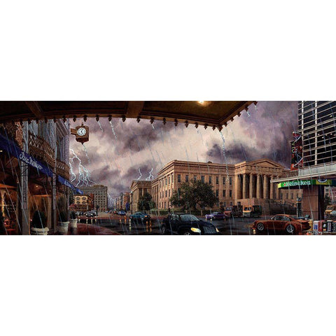 Washington Chronicle III Black Modern Wood Framed Art Print with Double Matting by Wang, John Z.