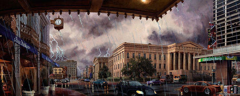 Washington Chronicle III Black Ornate Wood Framed Art Print with Double Matting by Wang, John Z.