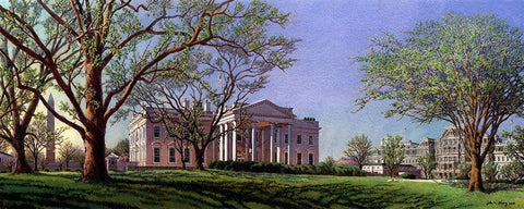 Washington Chronicle IV White Modern Wood Framed Art Print with Double Matting by Wang, John Z.