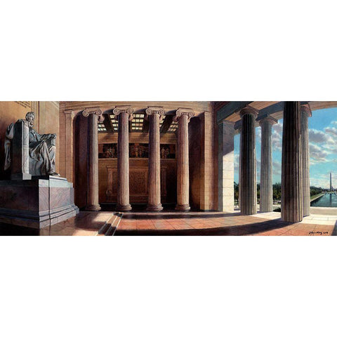 Washington Chronicle V Gold Ornate Wood Framed Art Print with Double Matting by Wang, John Z.