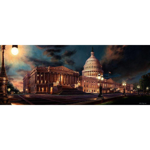 Washington Chronicle VI Gold Ornate Wood Framed Art Print with Double Matting by Wang, John Z.
