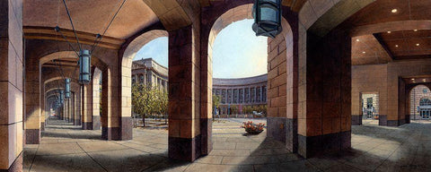 Washington Chronicle VII Black Ornate Wood Framed Art Print with Double Matting by Wang, John Z.