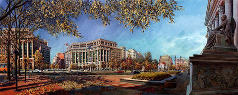 Washington Chronicle VIII Black Ornate Wood Framed Art Print with Double Matting by Wang, John Z.