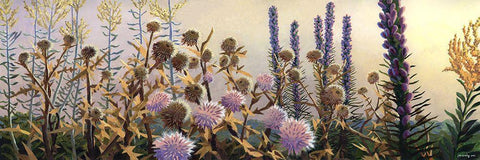 Fairland Trio III White Modern Wood Framed Art Print with Double Matting by Wang, John Z.