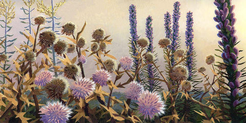 Fairland Trio IV Black Ornate Wood Framed Art Print with Double Matting by Wang, John Z.