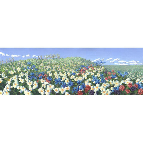 Fairland Trio V Gold Ornate Wood Framed Art Print with Double Matting by Wang, John Z.