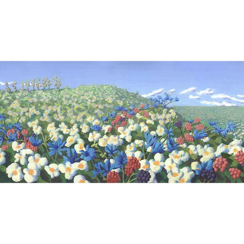 Fairland Trio VI Black Modern Wood Framed Art Print with Double Matting by Wang, John Z.