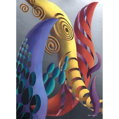 Zillusion I Gold Ornate Wood Framed Art Print with Double Matting by Wang, John Z.