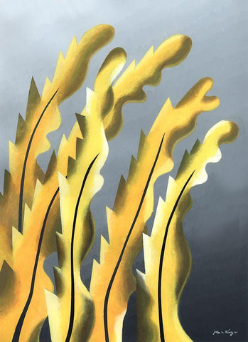 Zillusion VI White Modern Wood Framed Art Print with Double Matting by Wang, John Z.