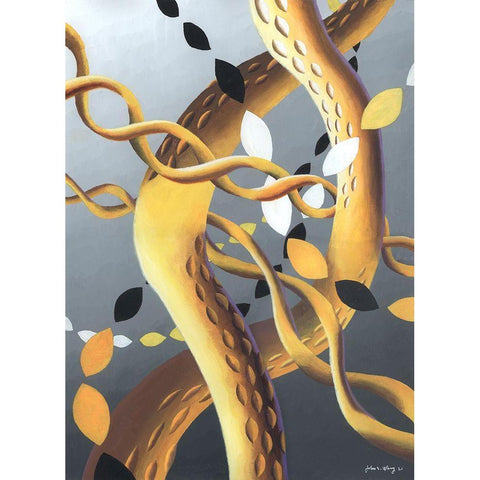 Zillusion VII Gold Ornate Wood Framed Art Print with Double Matting by Wang, John Z.