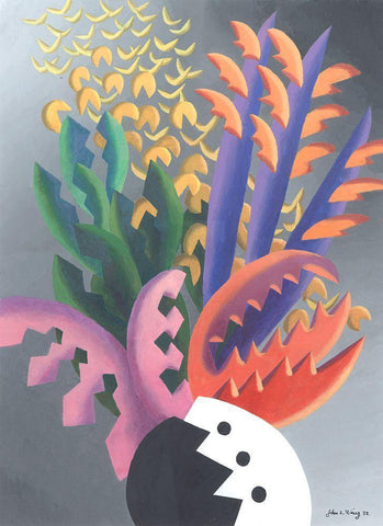 Dream Flowers I Black Ornate Wood Framed Art Print with Double Matting by Wang, John Z.