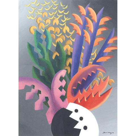 Dream Flowers I White Modern Wood Framed Art Print by Wang, John Z.