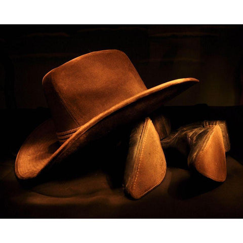 Hat and Boots I Gold Ornate Wood Framed Art Print with Double Matting by The Yellowstone Collection