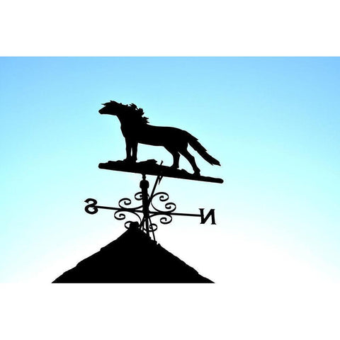 Horse Weather Vane White Modern Wood Framed Art Print by The Yellowstone Collection