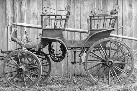 Vintage Carriage Black Ornate Wood Framed Art Print with Double Matting by The Yellowstone Collection