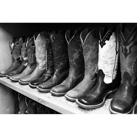 Fancy cowboy boots  Black Modern Wood Framed Art Print with Double Matting by The Yellowstone Collection