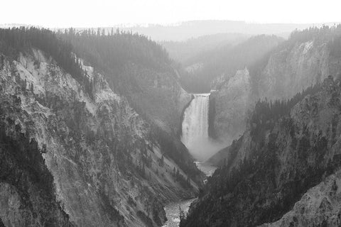 View from Artist Point, Yellowstone National Park Black Ornate Wood Framed Art Print with Double Matting by The Yellowstone Collection