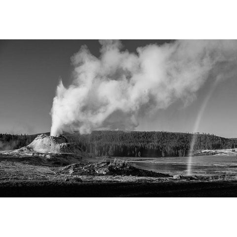 Castle Geyser Eruption, Yellowstone National Park Black Modern Wood Framed Art Print by Frank, Jacob W.