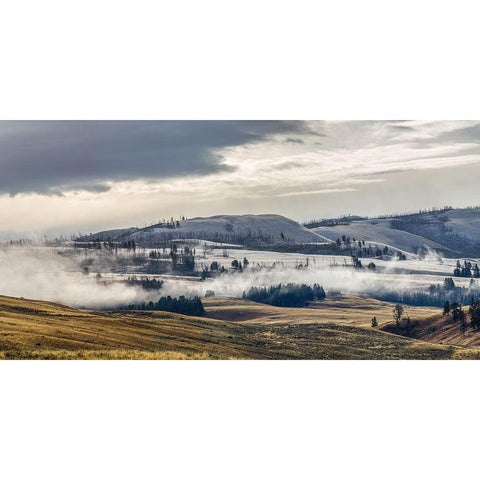 Dusting of Snow, Blacktail Deer Plateau, Yellowstone National Park Black Modern Wood Framed Art Print with Double Matting by The Yellowstone Collection