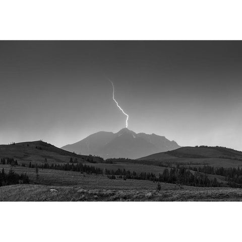 Electric Peak, Yellowstone National Park White Modern Wood Framed Art Print by The Yellowstone Collection