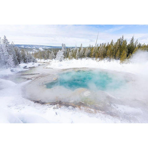 Emerald Spring, Yellowstone National Park Black Modern Wood Framed Art Print with Double Matting by The Yellowstone Collection