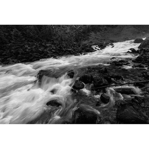 Gardner River below Osprey Falls, Yellowstone National Park Black Modern Wood Framed Art Print with Double Matting by Frank, Jacob W.