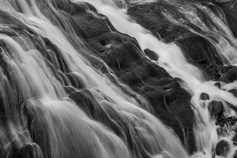 Gibbon Falls, Yellowstone National Park Black Ornate Wood Framed Art Print with Double Matting by The Yellowstone Collection