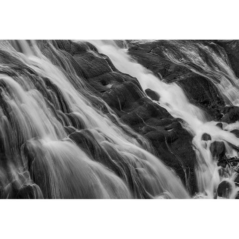 Gibbon Falls, Yellowstone National Park Black Modern Wood Framed Art Print with Double Matting by The Yellowstone Collection