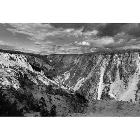 Grand Canyon of the Yellowstone, Yellowstone National Park Black Modern Wood Framed Art Print with Double Matting by Frank, Jacob W.