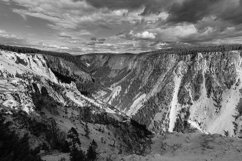 Grand Canyon of the Yellowstone, Yellowstone National Park White Modern Wood Framed Art Print with Double Matting by Frank, Jacob W.