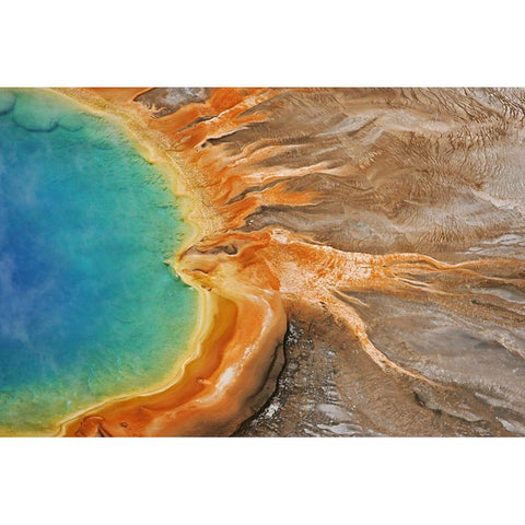 Grand Prismatic Spring, Yellowstone National Park Gold Ornate Wood Framed Art Print with Double Matting by Peaco, Jim