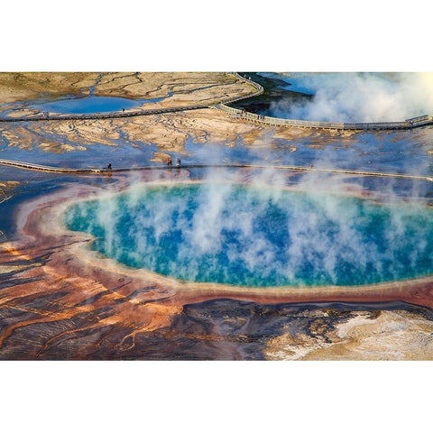 Grand Prismatic Spring, Yellowstone National Park Black Modern Wood Framed Art Print with Double Matting by The Yellowstone Collection